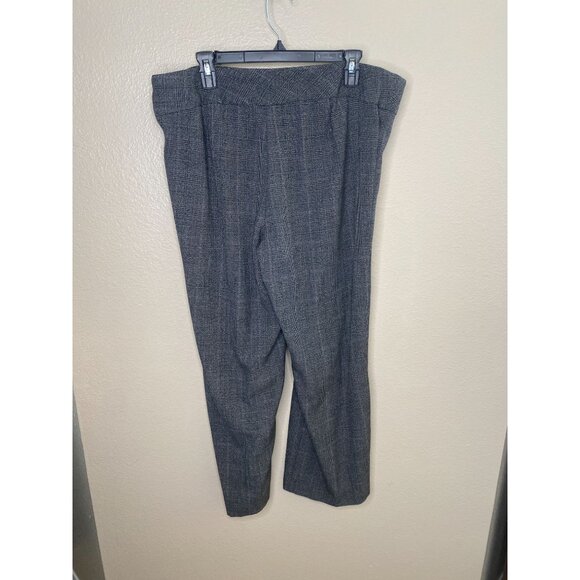 Dressbarn Womens Plaid Gray Dress Pants Size 16W Stretch Flat Front Classic Fit - Picture 3 of 6